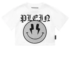 Krótki T-shirt z okrągłym dekoltem SS Smile