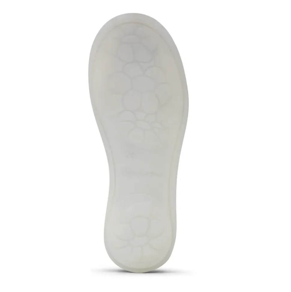 Leather and laminated fabric ballet flats PAVIA