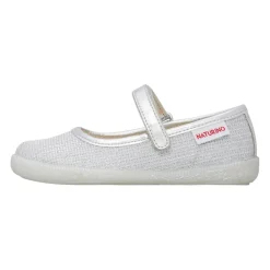 Leather and laminated fabric ballet flats PAVIA
