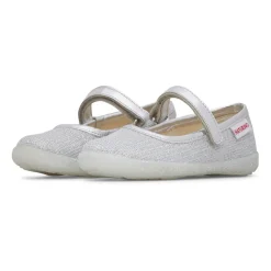 Leather and laminated fabric ballet flats PAVIA