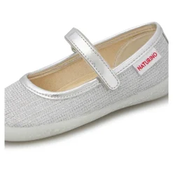 Leather and laminated fabric ballet flats PAVIA