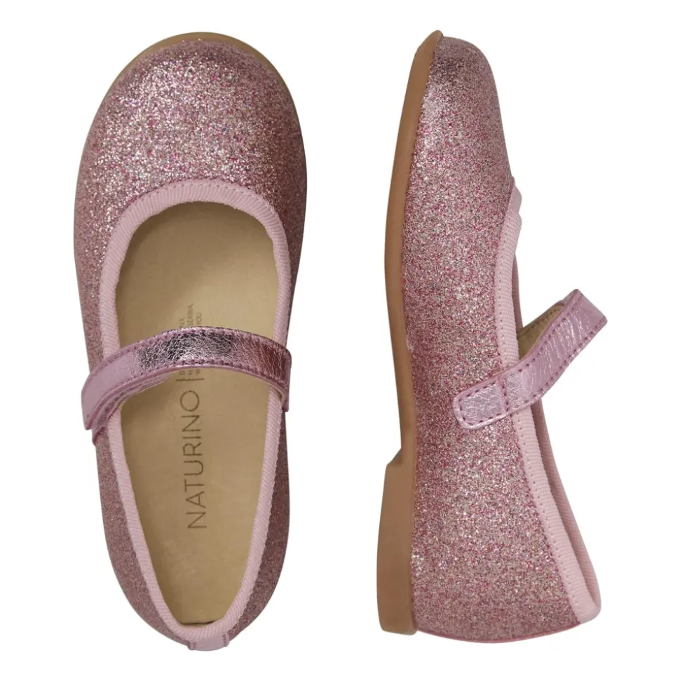 Leather ballet flats with glitters ELANA