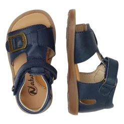 Leather sandals with strap QUARZO