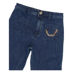 Legginsy z Denimu z Zamkiem i Kieszeniami
