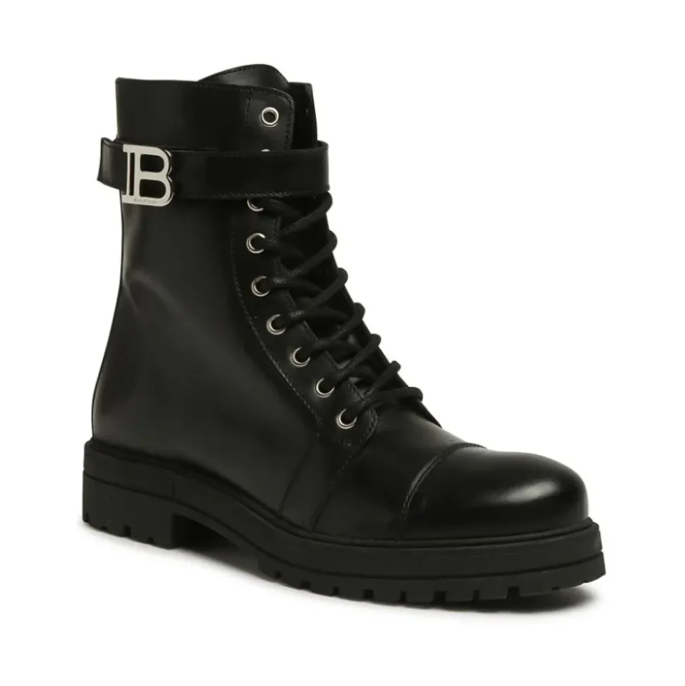 Logo-plaque Leather Boots
