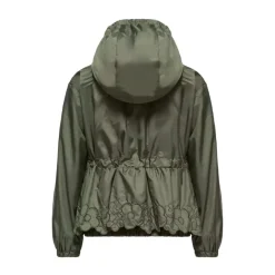 Manolya Embroidered Flowers Hooded Rain Jacket