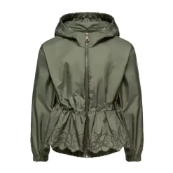 Manolya Embroidered Flowers Hooded Rain Jacket