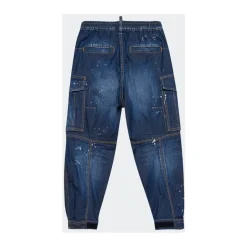 Miękkie jeansy cargo z efektem vintage