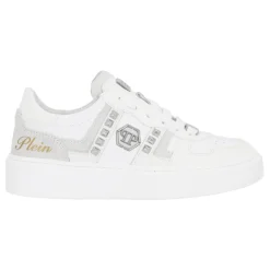 Mix Materials Low-Top Sneakers z Ćwiekami