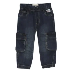 Niebieskie jeansy cargo dla niemowląt