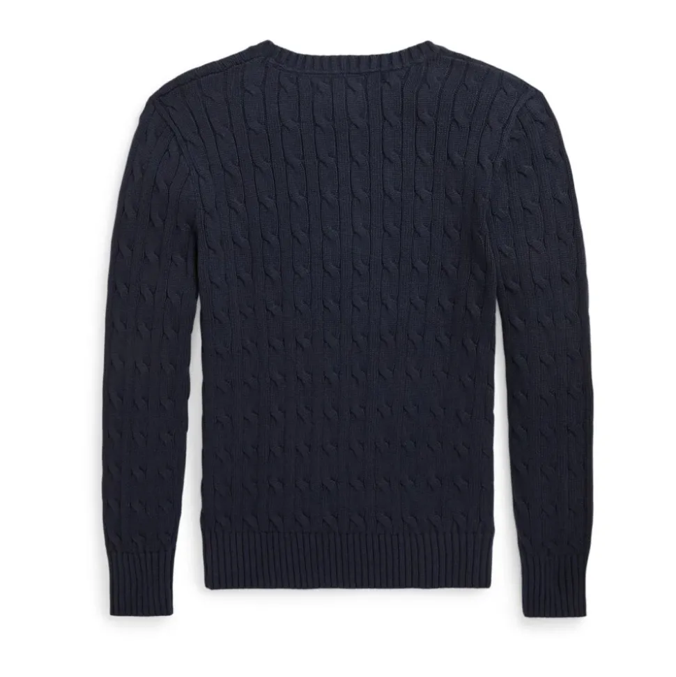 Niebieski Sweter z Haftem Konika