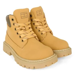 Ochrowe Biker Boots z Faux Fur