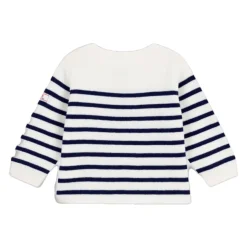 Pasiasty sweter z wełny i bawełny