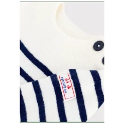 Pasiasty sweter z wełny i bawełny