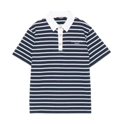 Polo w paski z haftowanym logo