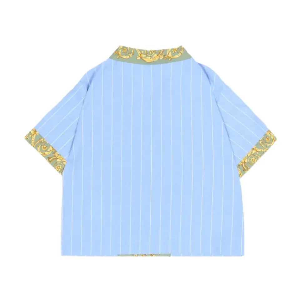 Printed Striped Cotton-Poplin Shirt