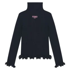 Prążkowany T-shirt z falbankami