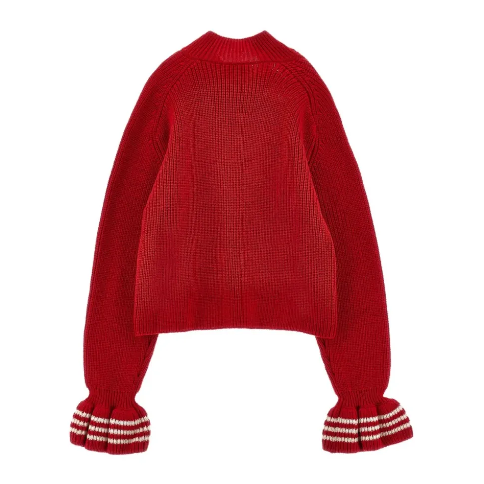 Pull con polsini arricciati