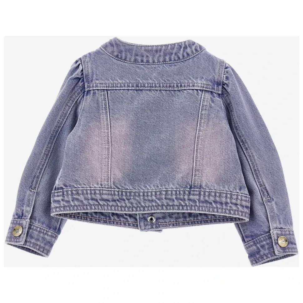 Rose Fleece Denim Jacket in Blue