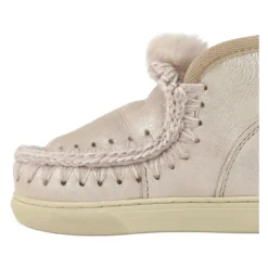 Różowe Lurex Dziecięce Slip-On Sneakers