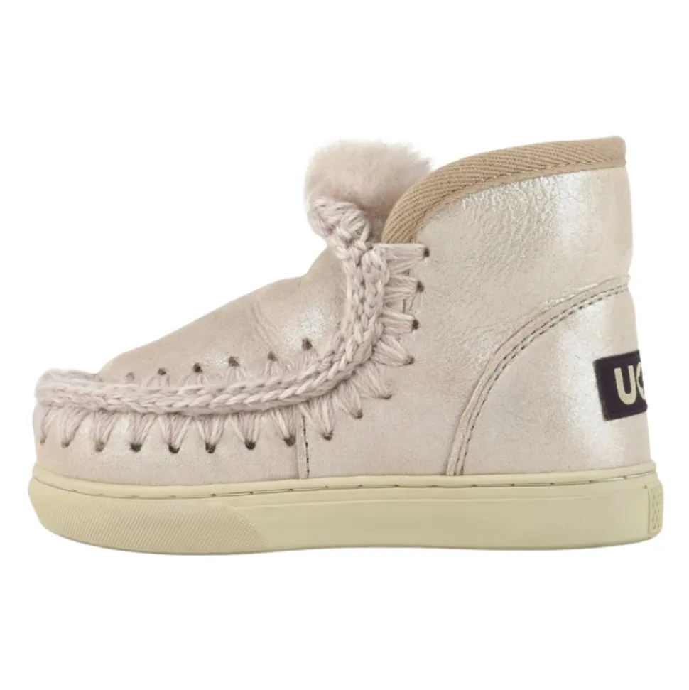Różowe Lurex Dziecięce Slip-On Sneakers