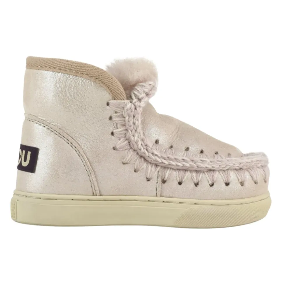 Różowe Lurex Dziecięce Slip-On Sneakers