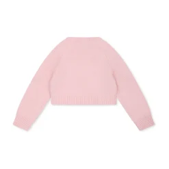 Różowy Sweter z Bawełny z Różami