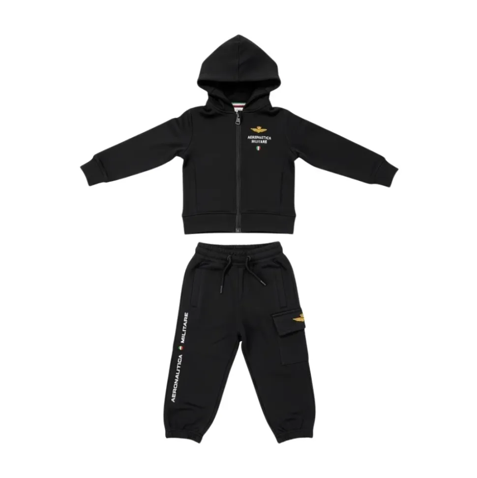 Set felpa zip cappuccio con pantalone