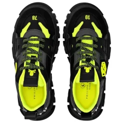 Sneakersy Lo-top Mix Materiałów Sześciokąt Neon