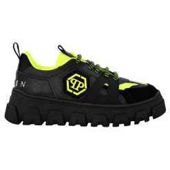 Sneakersy Lo-top Mix Materiałów Sześciokąt Neon