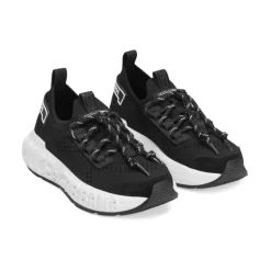 Sneakersy z dżerseju i dzielonej skóry cielęcej