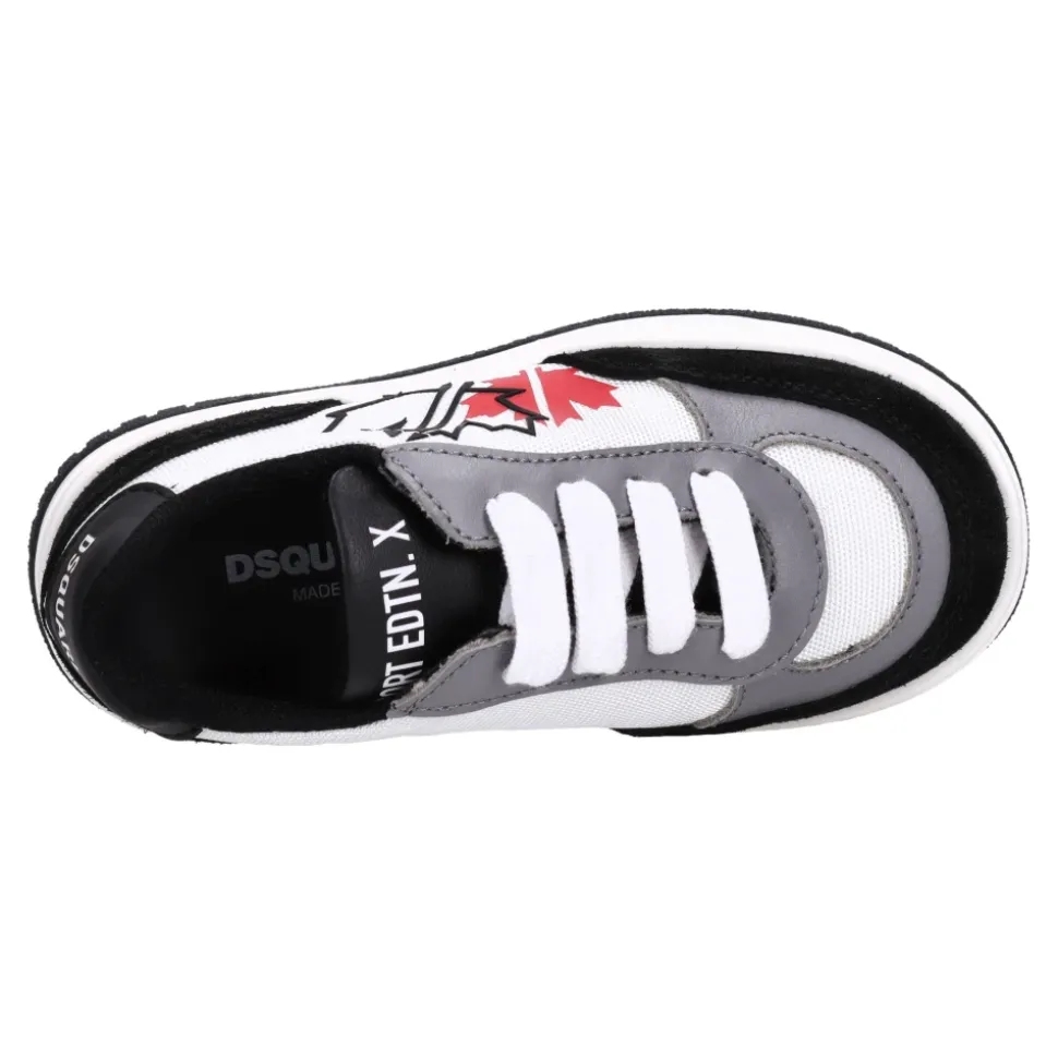 Sneakersy z zamszu i materiału