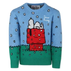 Snoopy Jacquard Sweter Dziewczęcy z Kaszmiru