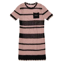 Sukienka codzienna w paski z szydełkiem