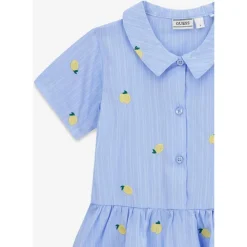 Sukienka Poplin w Paski z Cytrynami