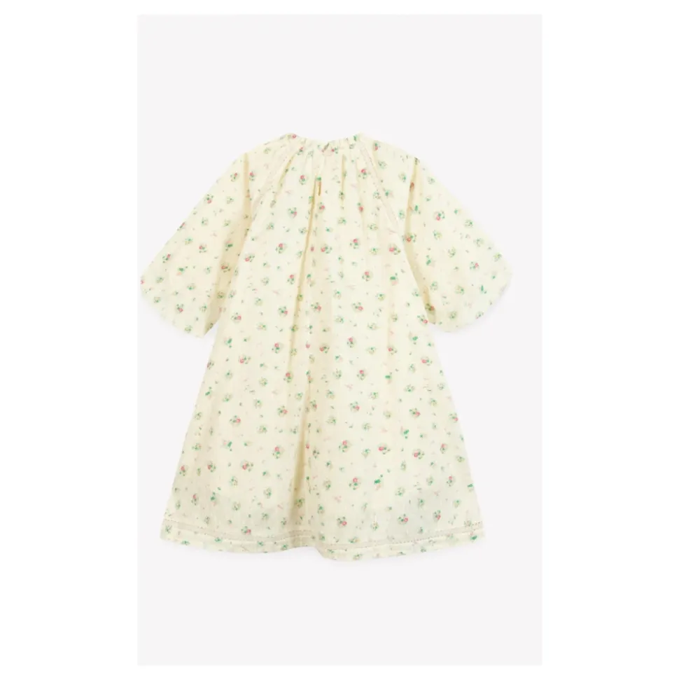 Sukienka z nadrukiem i haftem z rękawami o długości do połowy ramienia