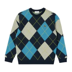 Sweter dziergany w romby