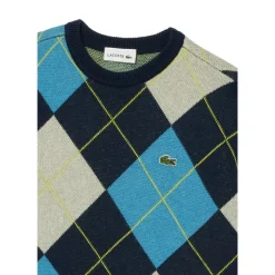 Sweter dziergany w romby