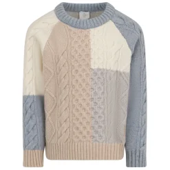 Sweter wełniany w bloki kolorów