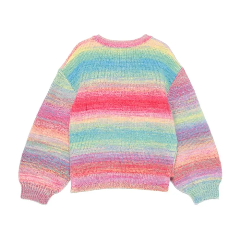 Sweter w Pasy w Tęczowych Kolorach