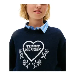 Sweter w Serca Żakardowe