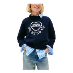 Sweter w Serca Żakardowe