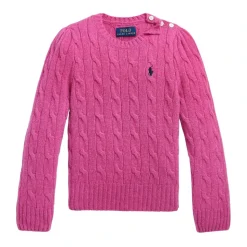Sweter z dzianiny kablowej z mieszanki kaszmiru