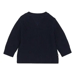 Sweter z dzianiny prążkowanej z okrągłym dekoltem