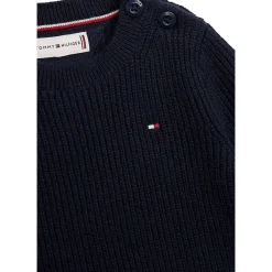 Sweter z dzianiny prążkowanej z okrągłym dekoltem