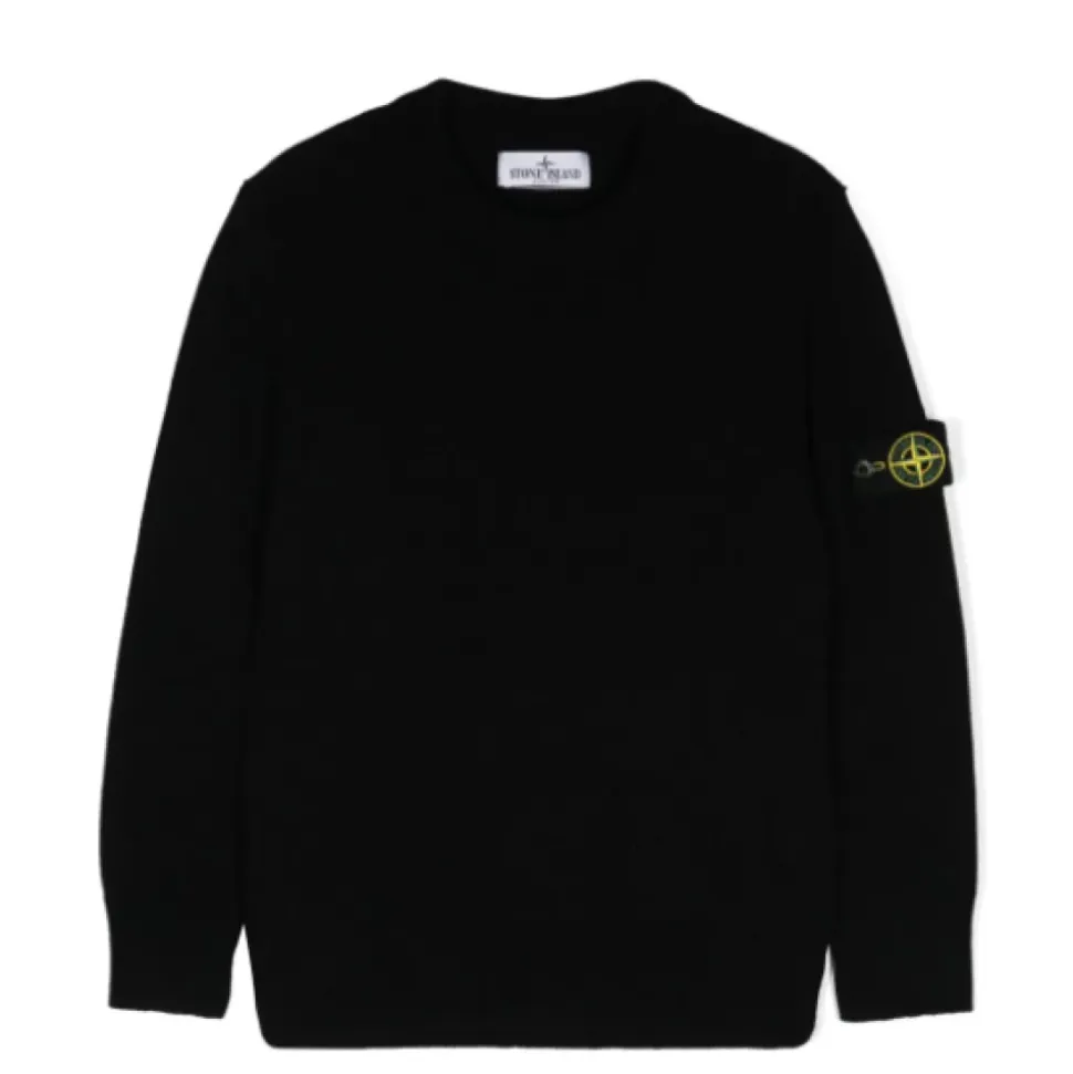 Sweter z Odpinaną Naszywką z Okrągłym Dekoltem