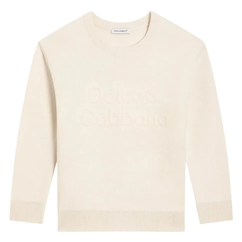 Sweter z Wełny Virgin z Logo