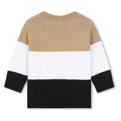 Tricolorowy Sweter z Dzianiny Bawełnianej