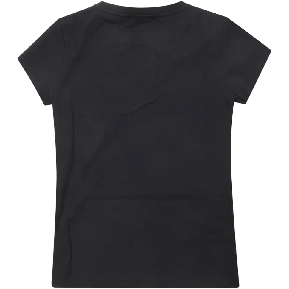 T Shirt Logo Ricamato Bottoni Oro