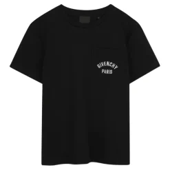 T-Shirt z Kieszenią na Piersi i Haftowanym Logo
